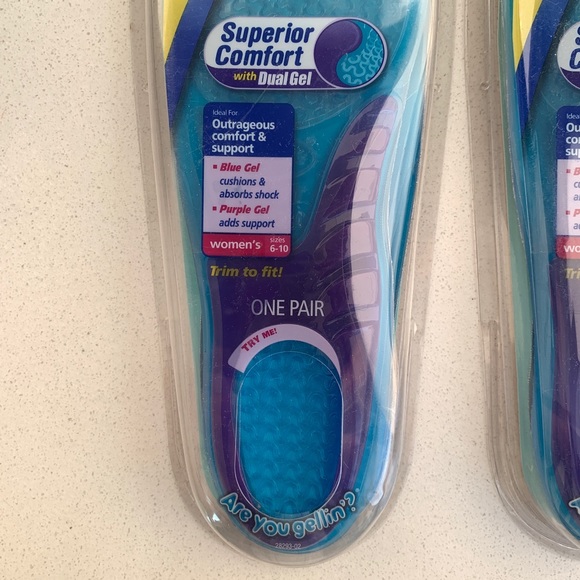 Qty (2) Pairs Dr. Scholl's Massaging Gel Insoles, Trim To Fit Women's Sizes 6-10 - Picture 2 of 4